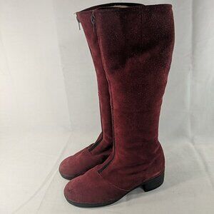 Morlands Red Suede Tall Leather Boots Waterproof Sheepskin England 8718 Fits 8